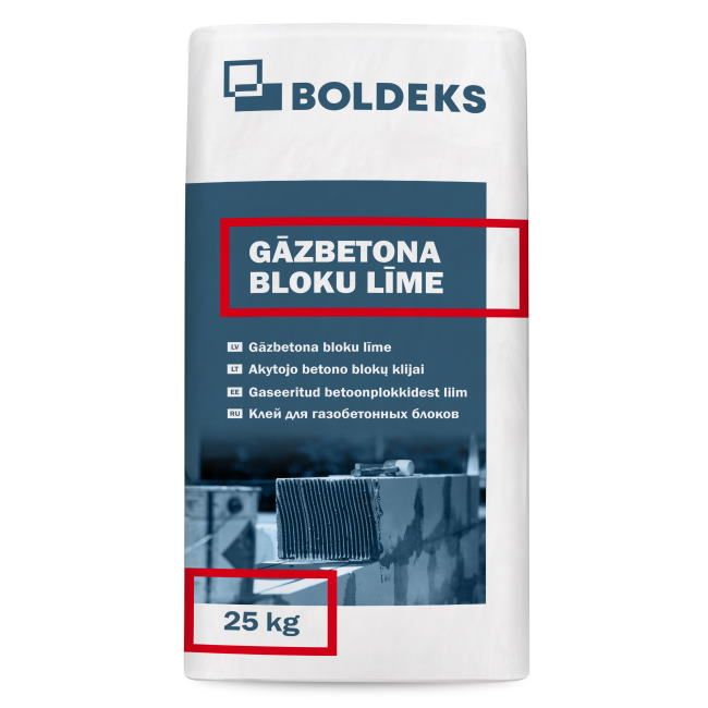 BOLDEKS Gāzbetona līme 25kg, Pelēka